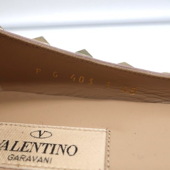 VALENTINO ROCKSTUD BALLET FLATS BLUE & POUDRE LEATHER SIZE 40 POINTED TOE - Picture 11 of 12